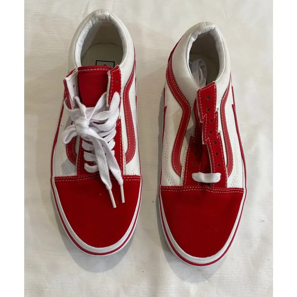 Vans Old Skool Lightning Bolt Red True White Sneaker Size Mens 8.5 Womens 10